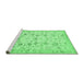 Sideview of Machine Washable Persian Emerald Green Traditional Area Rugs, wshtr3317emgrn