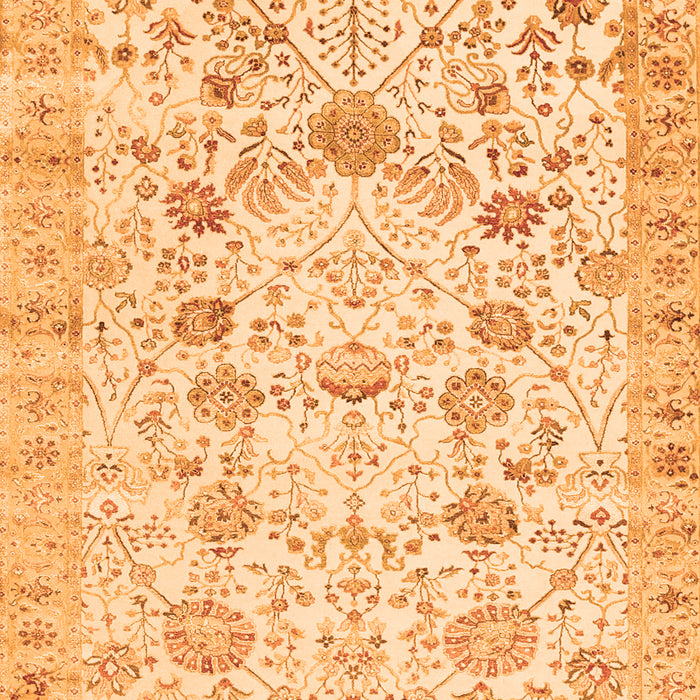 Serging Thickness of Machine Washable Persian Orange Traditional Area Rugs, wshtr3317org