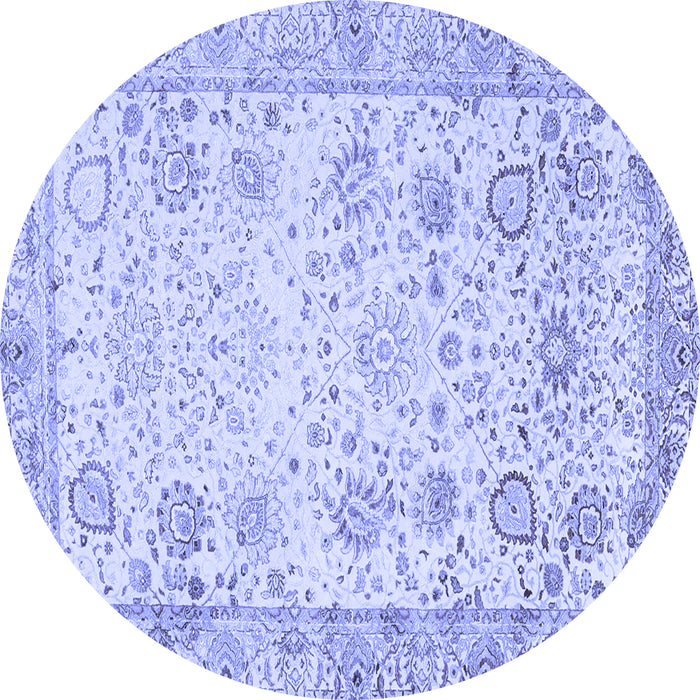 Round Persian Blue Traditional Rug, tr3318blu