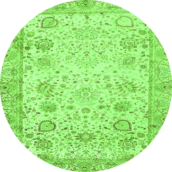 Square Persian Green Traditional Rug, tr3318grn