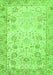 Serging Thickness of Machine Washable Persian Green Traditional Area Rugs, wshtr3318grn