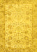 Machine Washable Persian Yellow Traditional Rug, wshtr3318yw