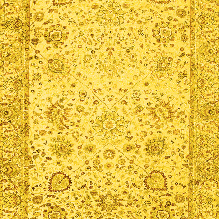 Machine Washable Persian Yellow Traditional Rug, wshtr3318yw