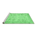 Sideview of Machine Washable Persian Emerald Green Traditional Area Rugs, wshtr3318emgrn