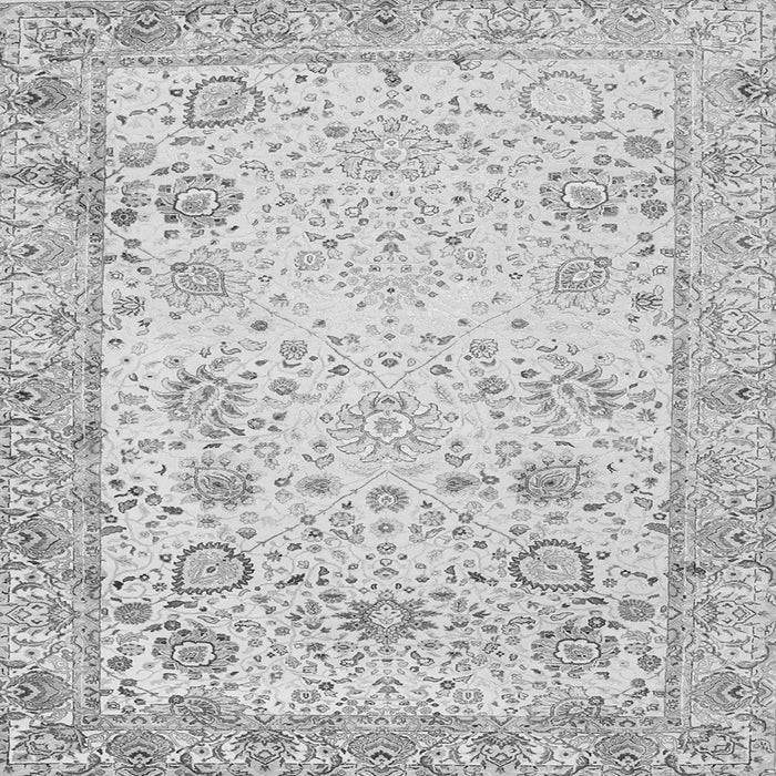 Round Machine Washable Persian Gray Traditional Rug, wshtr3318gry