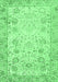 Machine Washable Persian Emerald Green Traditional Area Rugs, wshtr3318emgrn