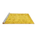 Sideview of Machine Washable Persian Yellow Traditional Rug, wshtr3318yw