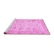 Sideview of Machine Washable Persian Pink Traditional Rug, wshtr3318pnk