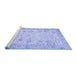 Sideview of Machine Washable Persian Blue Traditional Rug, wshtr3318blu