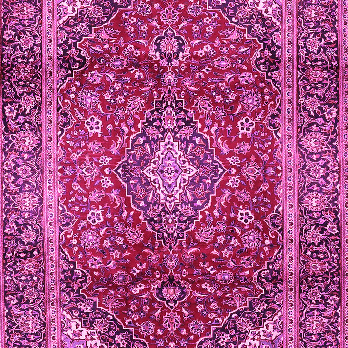 Machine Washable Medallion Pink Traditional Rug, wshtr3319pnk