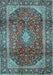 Medallion Light Blue Traditional Rug, tr3319lblu