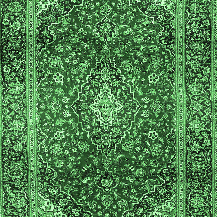 Medallion Emerald Green Traditional Rug, tr3319emgrn