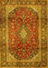 Medallion Yellow Traditional Rug, tr3319yw