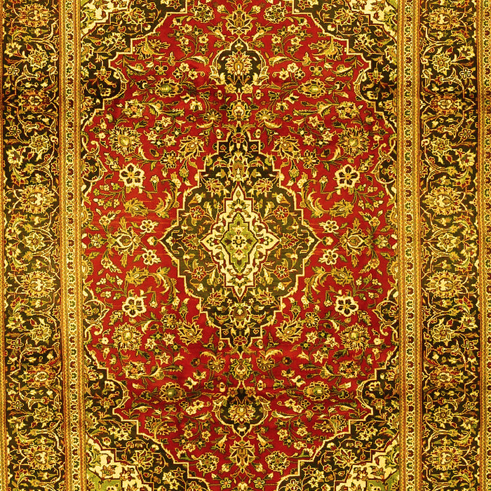 Medallion Yellow Traditional Rug, tr3319yw