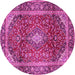 Round Medallion Pink Traditional Rug, tr3319pnk