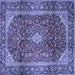 Square Medallion Blue Traditional Rug, tr3319blu