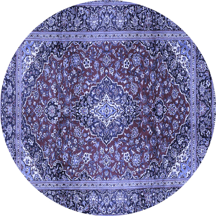 Round Medallion Blue Traditional Rug, tr3319blu