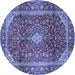 Round Medallion Blue Traditional Rug, tr3319blu