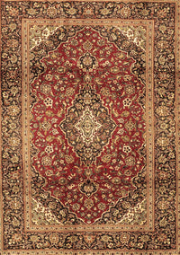 Medallion Brown Traditional Rug, tr3319brn