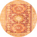 Machine Washable Persian Orange Traditional Area Rugs, wshtr331org