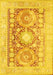 Machine Washable Persian Yellow Traditional Rug, wshtr331yw