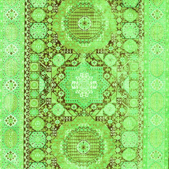 Serging Thickness of Machine Washable Persian Green Traditional Area Rugs, wshtr331grn