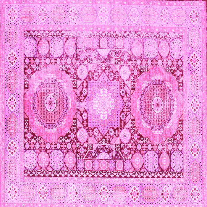 Square Machine Washable Persian Pink Traditional Rug, wshtr331pnk