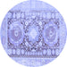 Round Persian Blue Traditional Rug, tr331blu