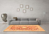 Machine Washable Persian Orange Traditional Rug, wshtr331org