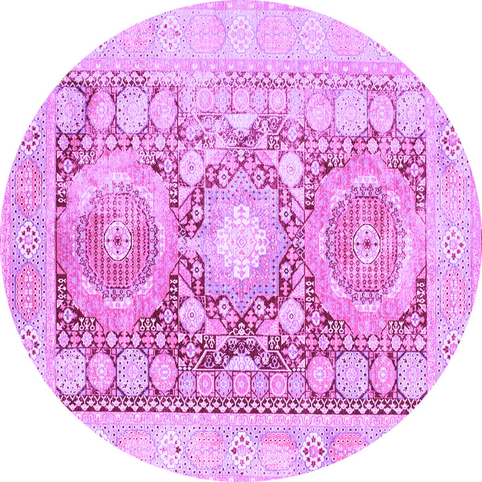 Round Machine Washable Persian Purple Traditional Area Rugs, wshtr331pur