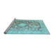 Sideview of Machine Washable Persian Light Blue Traditional Rug, wshtr331lblu