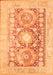 Serging Thickness of Machine Washable Persian Orange Traditional Area Rugs, wshtr331org