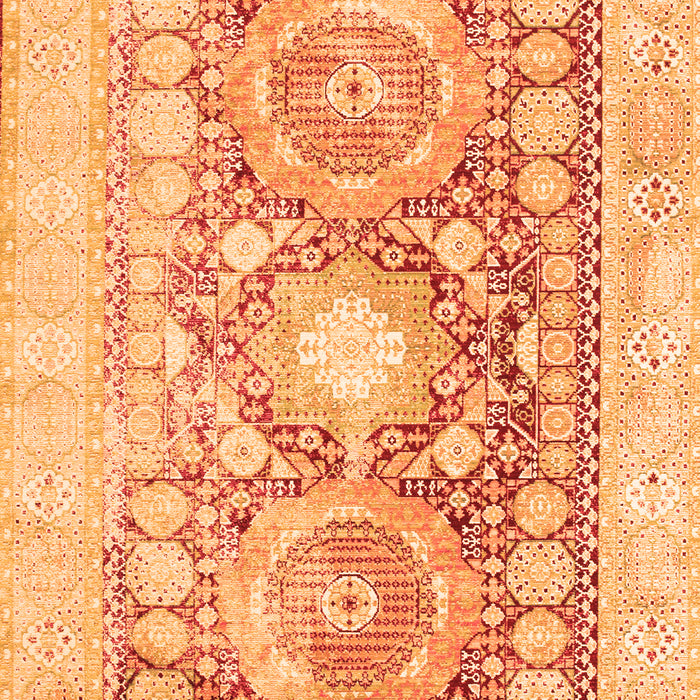 Serging Thickness of Machine Washable Persian Orange Traditional Area Rugs, wshtr331org
