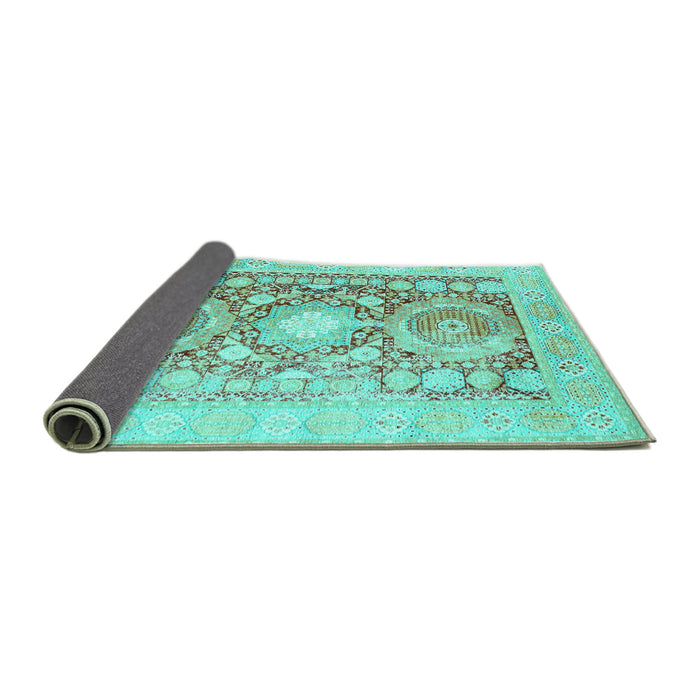 Sideview of Persian Turquoise Traditional Rug, tr331turq