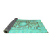 Sideview of Persian Turquoise Traditional Rug, tr331turq