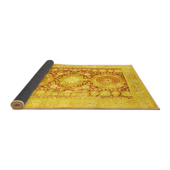 Sideview of Persian Yellow Traditional Rug, tr331yw