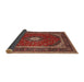 Sideview of Traditional Copper Red Pink Persian Rug, tr3320