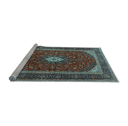 Sideview of Machine Washable Persian Light Blue Traditional Rug, wshtr3320lblu