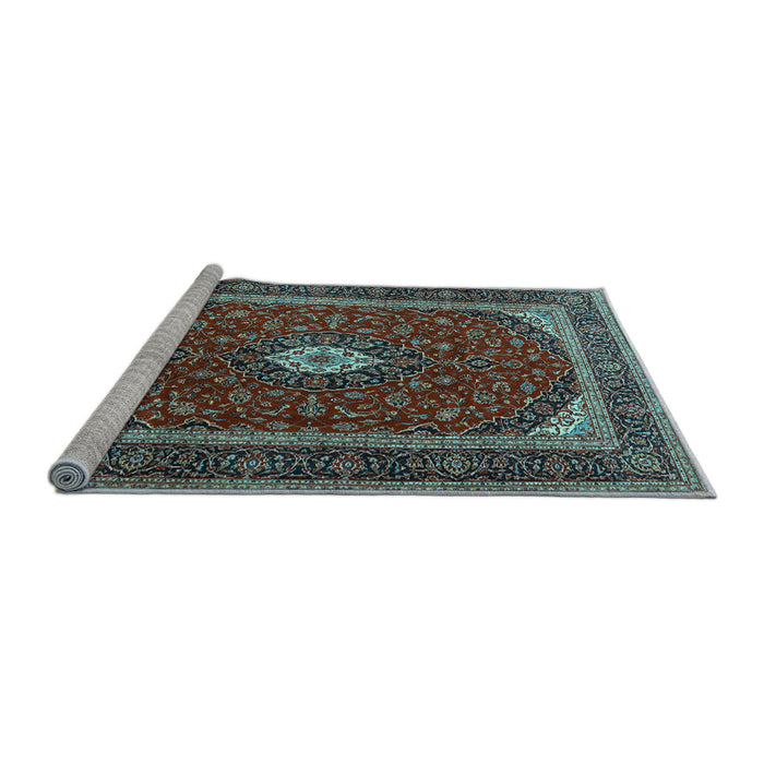 Sideview of Machine Washable Persian Light Blue Traditional Rug, wshtr3320lblu