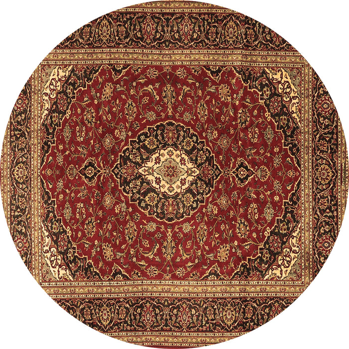 Round Persian Brown Traditional Rug, tr3320brn