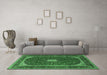 Machine Washable Persian Emerald Green Traditional Area Rugs in a Living Room,, wshtr3320emgrn