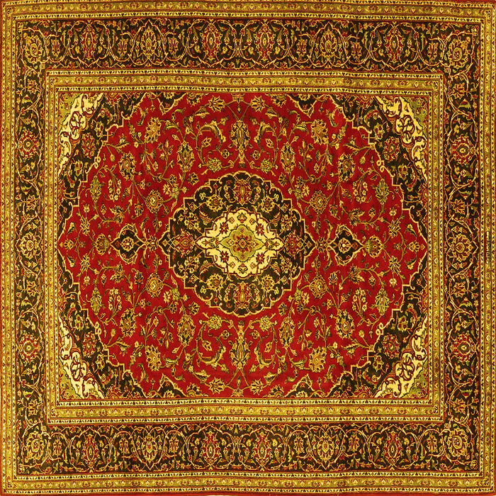 Square Persian Yellow Traditional Rug, tr3320yw