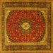 Square Persian Yellow Traditional Rug, tr3320yw