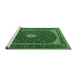 Sideview of Machine Washable Persian Emerald Green Traditional Area Rugs, wshtr3320emgrn