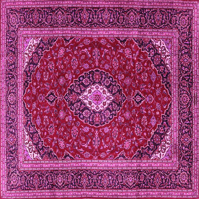Square Machine Washable Persian Pink Traditional Rug, wshtr3320pnk
