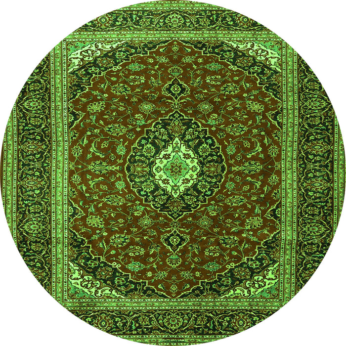 Machine Washable Persian Green Traditional Area Rugs, wshtr3320grn