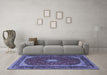 Machine Washable Persian Blue Traditional Rug in a Living Room, wshtr3320blu