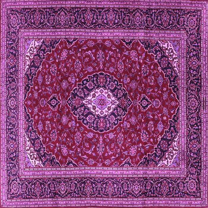Square Machine Washable Persian Purple Traditional Area Rugs, wshtr3320pur