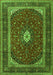 Serging Thickness of Machine Washable Persian Green Traditional Area Rugs, wshtr3320grn