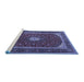 Sideview of Machine Washable Persian Blue Traditional Rug, wshtr3320blu